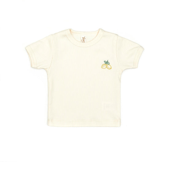 Embroidered Lemon Ribbed Shirt