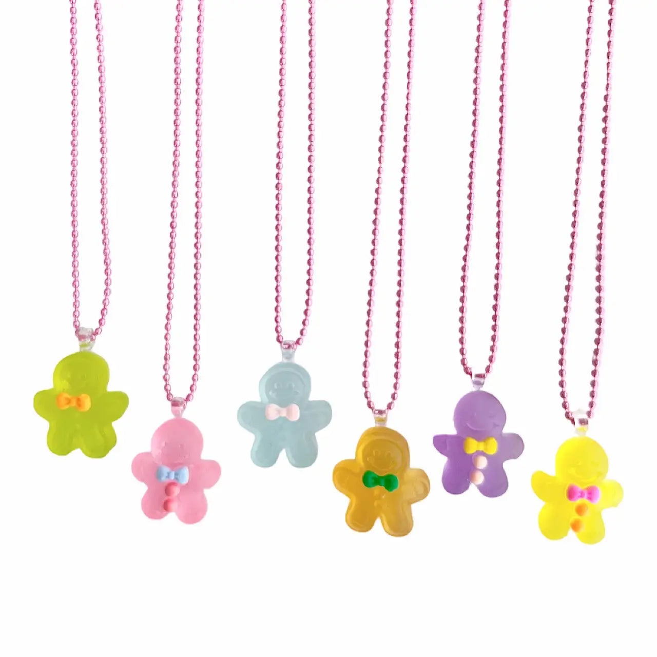 Jelly Gingerbread Kids Christmas Necklace