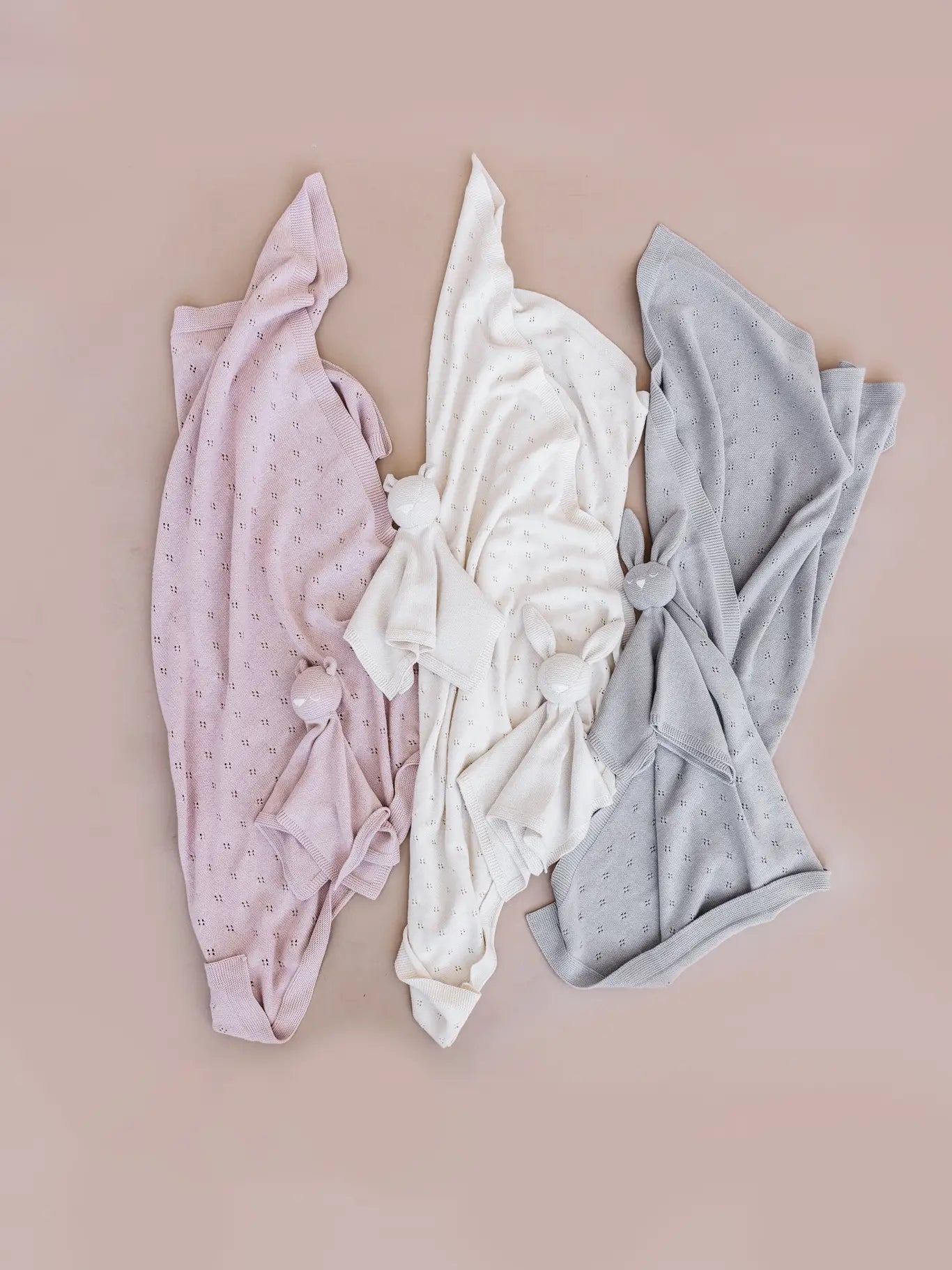 Organic Heirloom Pique Baby Blanket in Grey