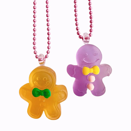 Jelly Gingerbread Kids Christmas Necklace