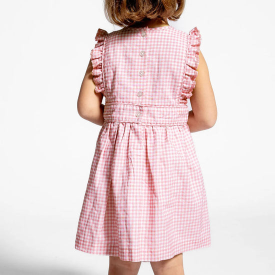 Guava Gingham Pinafore Dress