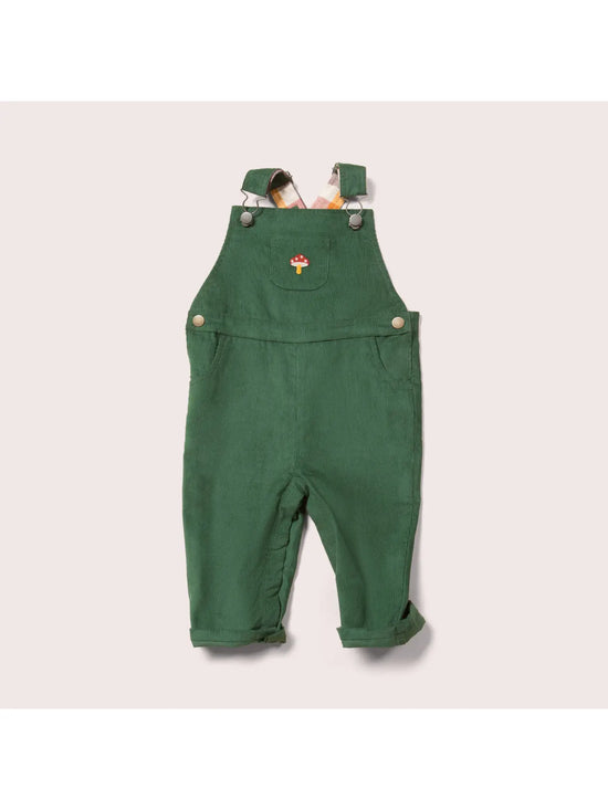 Organic Embroidered Toadstool Classic Corduroy Dungarees