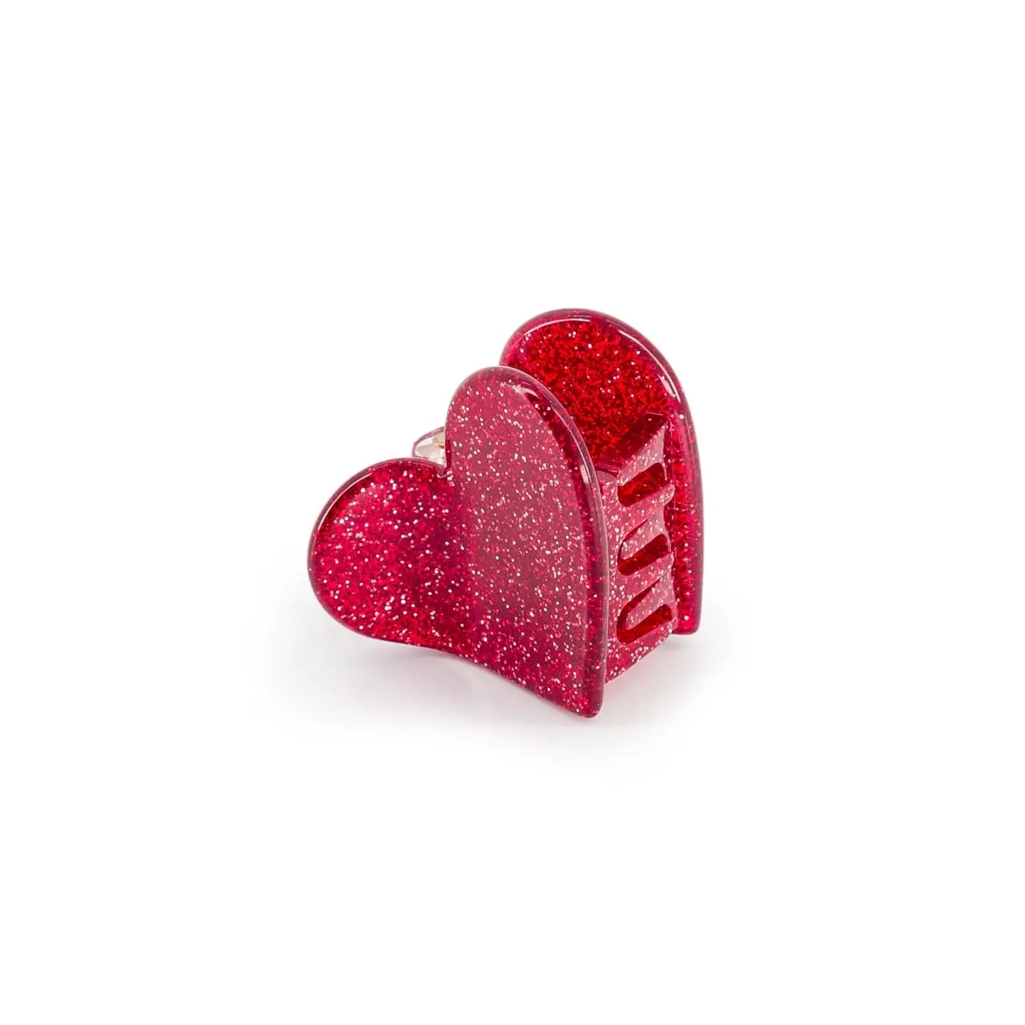 Red Glitter Heart Mini clip