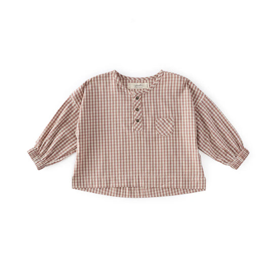 Gingham Long Sleeve Top in Thistle