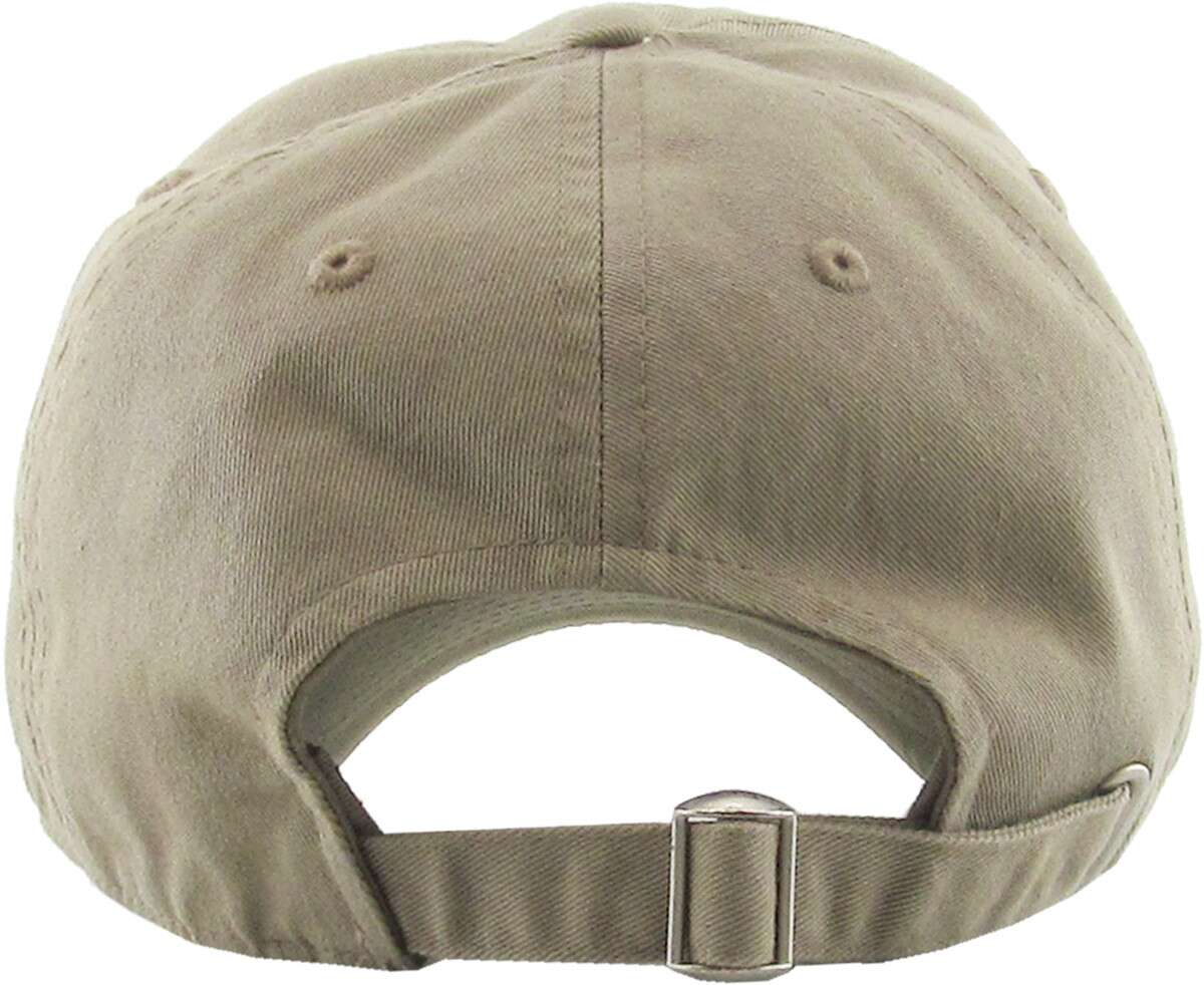 Kids Mushroom Hand-Stitched Baseball Cap in Khaki