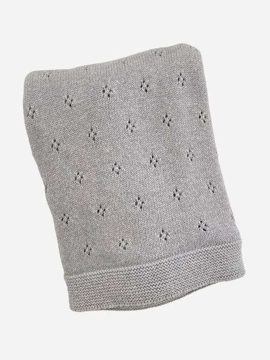 Organic Heirloom Pique Baby Blanket in Grey