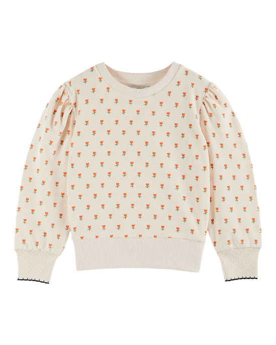 French Terry Tulip Cream Sweatshirt