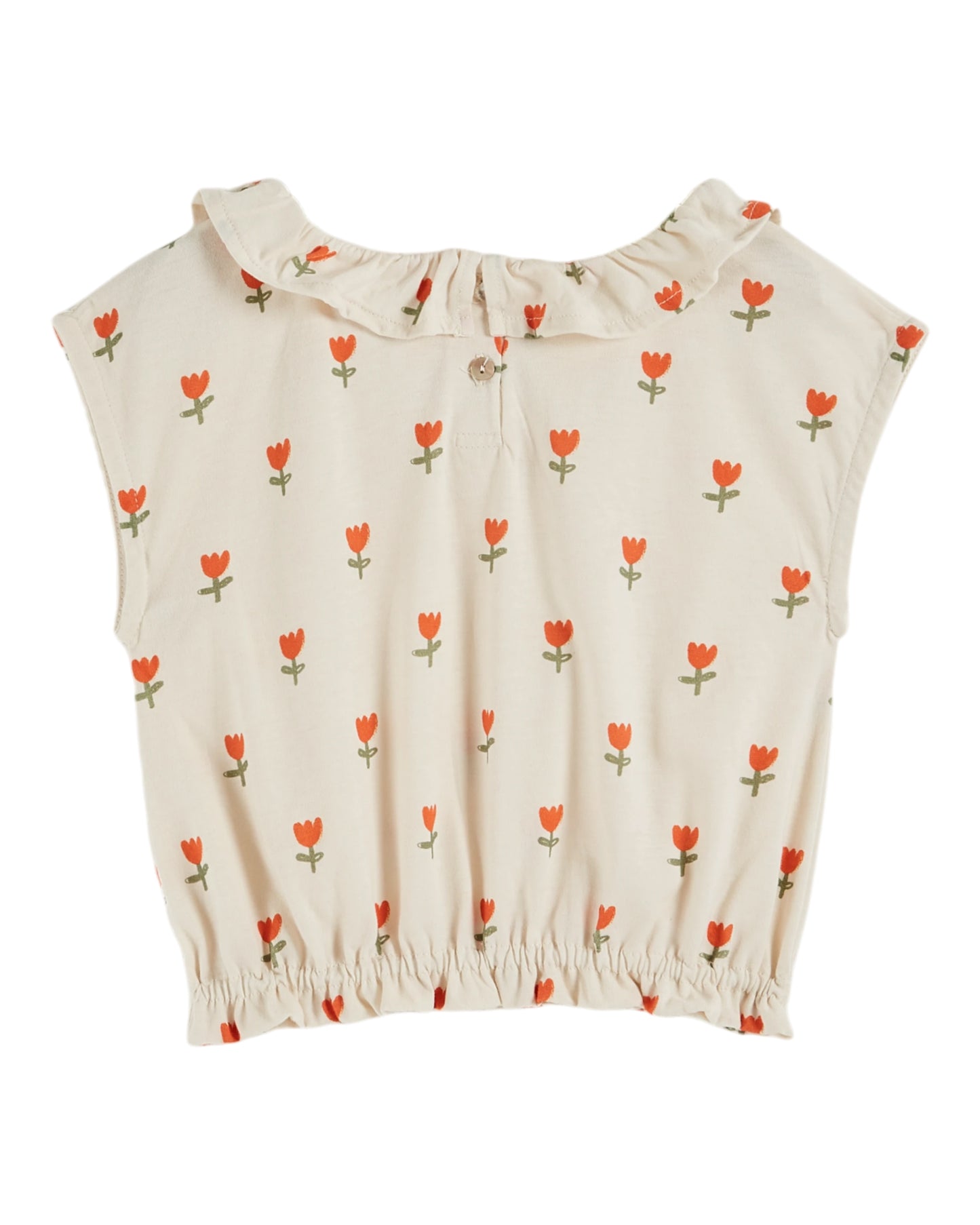 Organic Cotton Cream Tulip Collared Tee