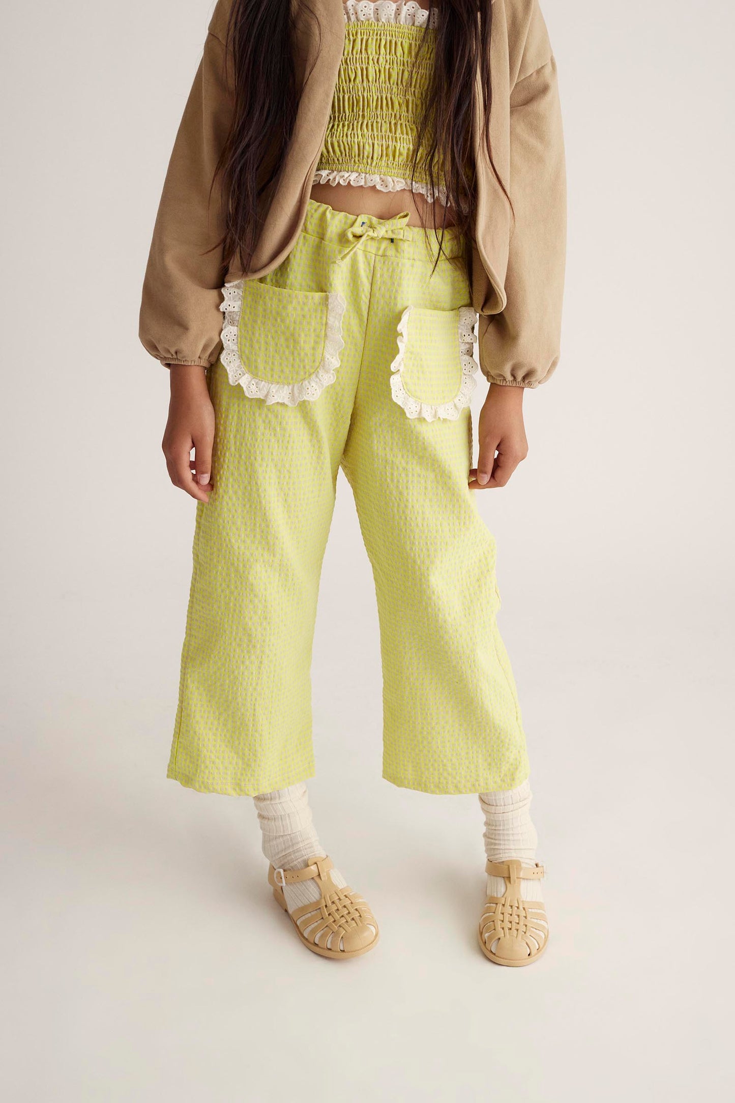 Neon Yellow Gingham Pants