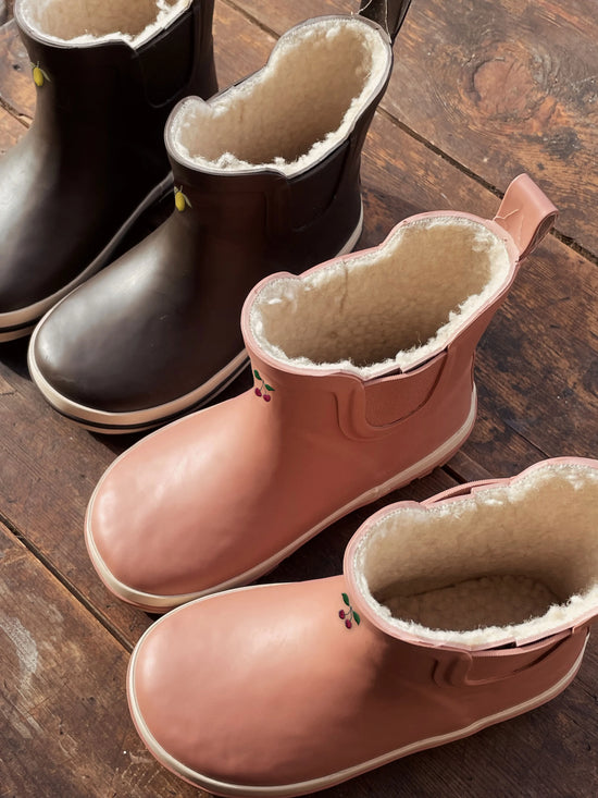 Lemon Fleece Lined Rain Boots