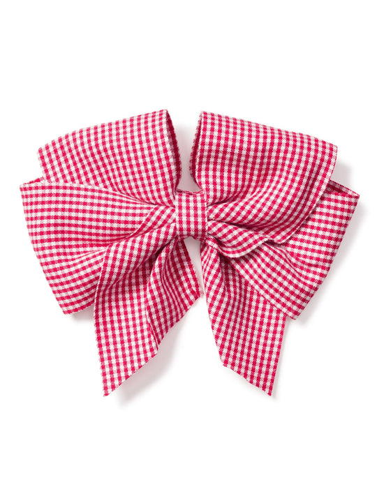 Large Red Mini Gingham Hair Bow