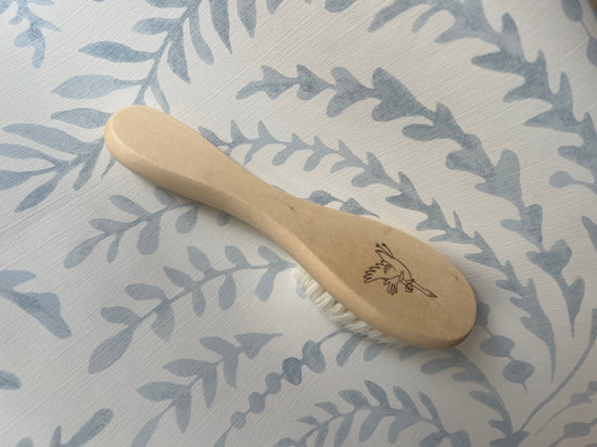 Soft Wooden Baby Brush with Logo