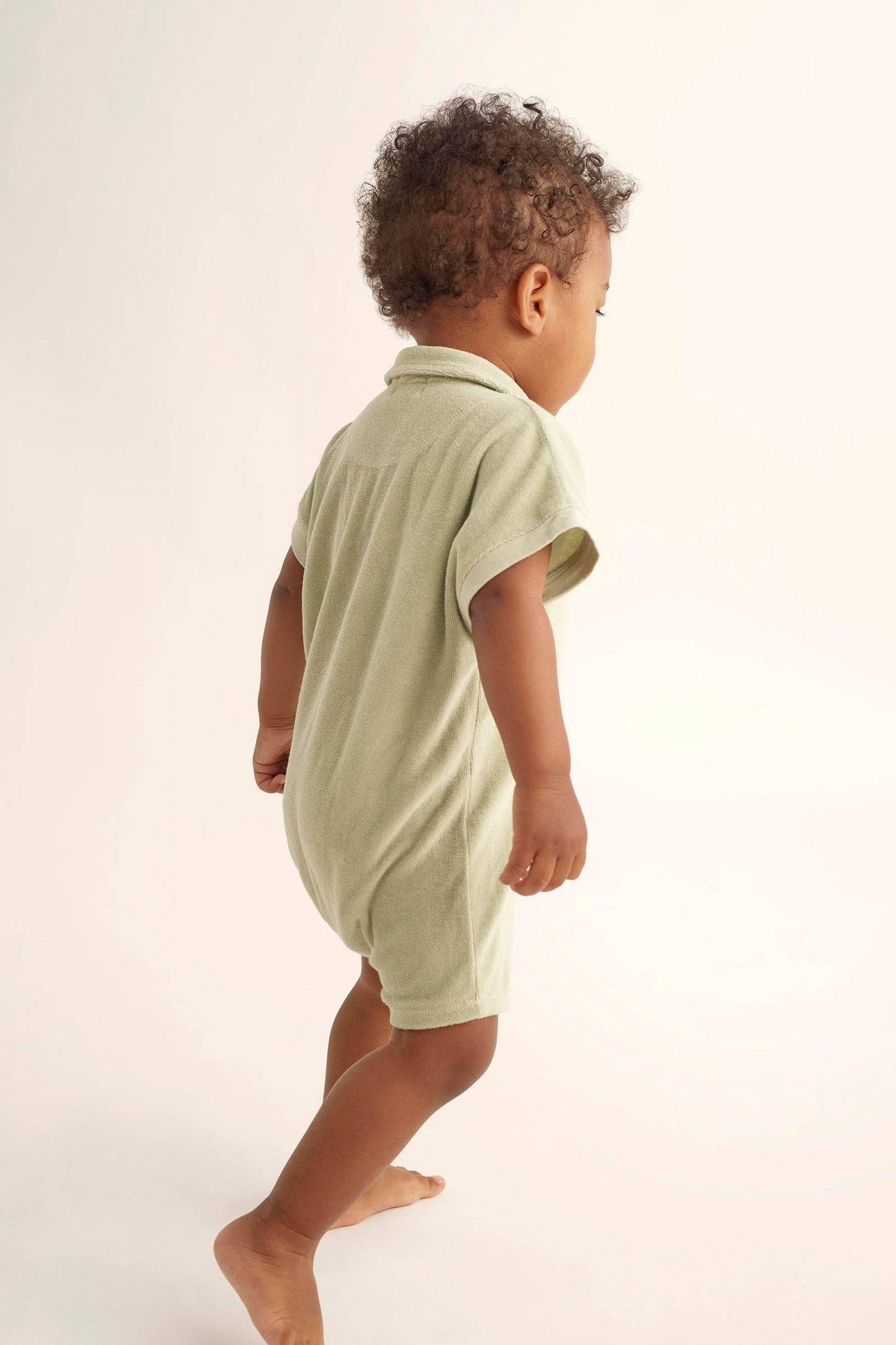 Organic Tender Green Baby Soft Toweling Jumpsuit