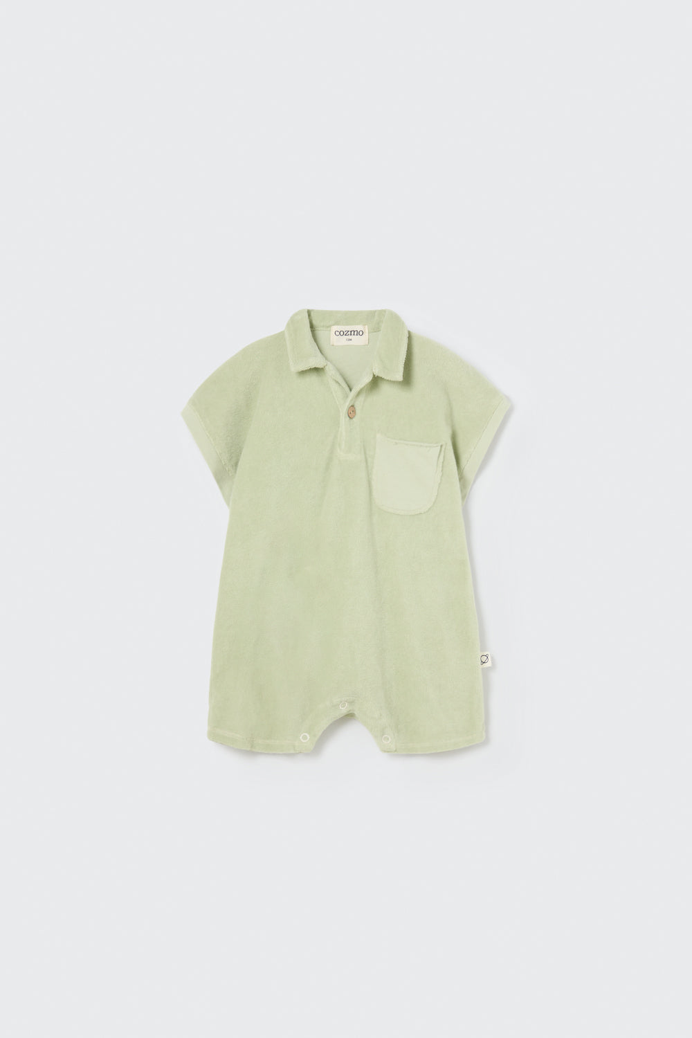 Organic Tender Green Baby Soft Toweling Jumpsuit