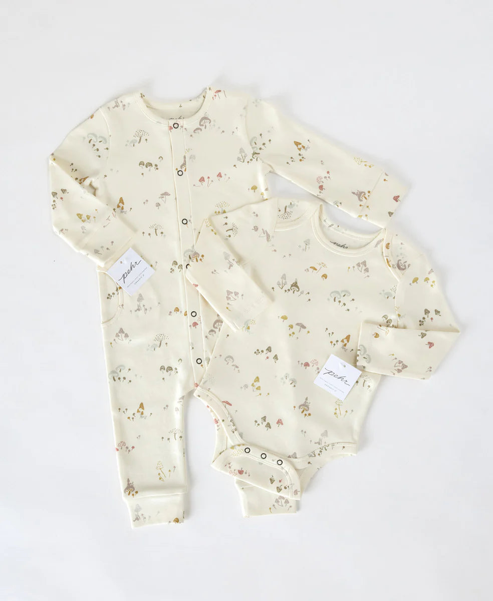 Mini Mushrooms Placket Romper