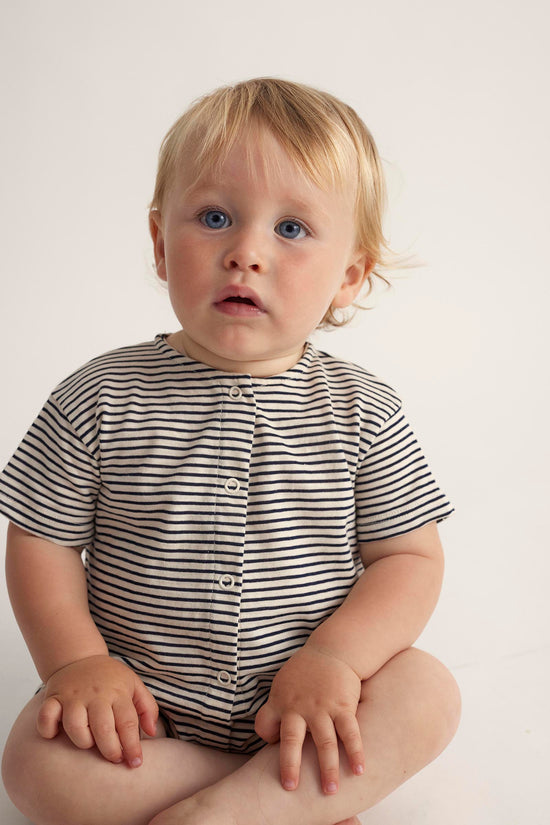 Organic Baby Navy Stripe Jumpsuit