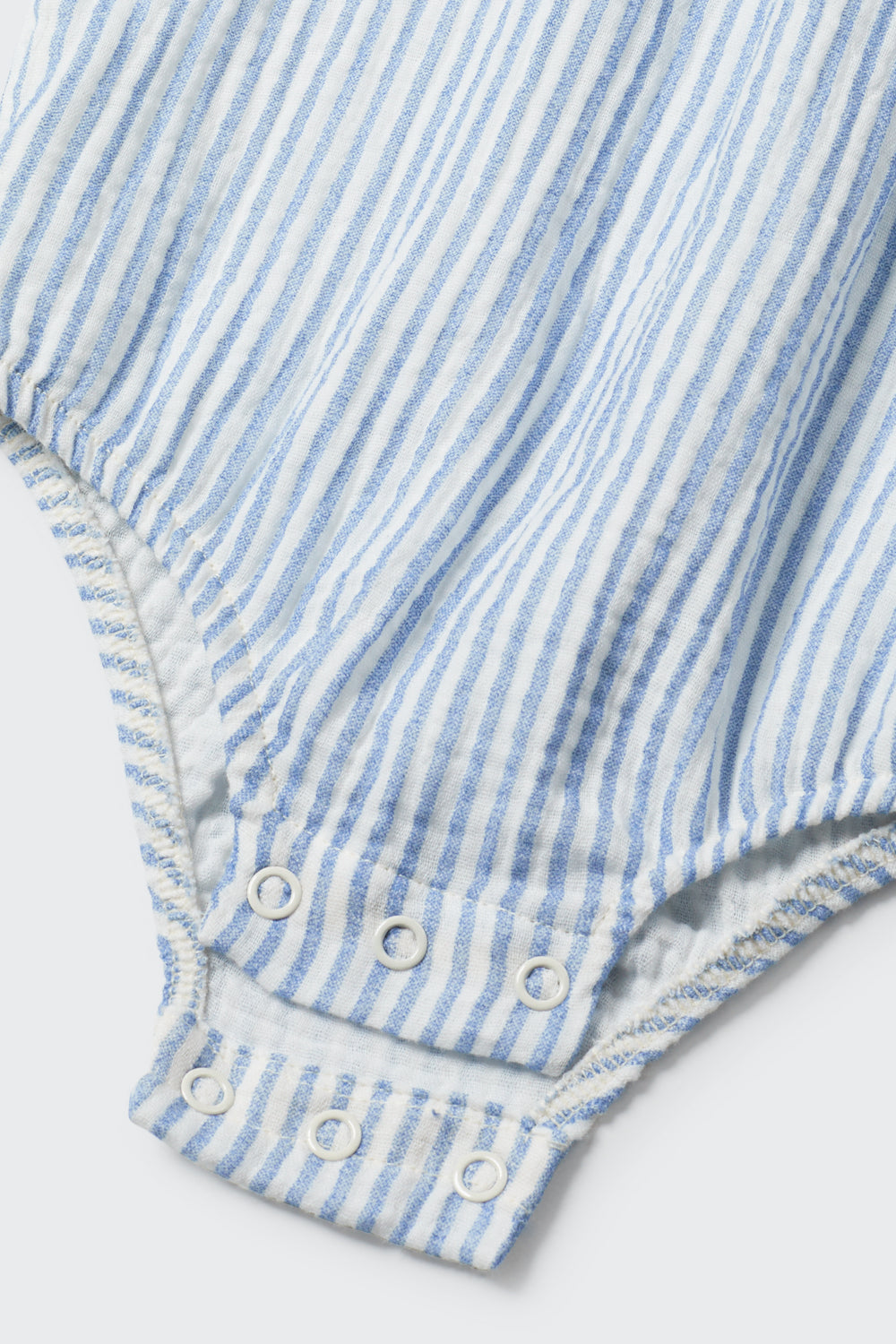 Gauze Blue Striped Collared Baby Romper