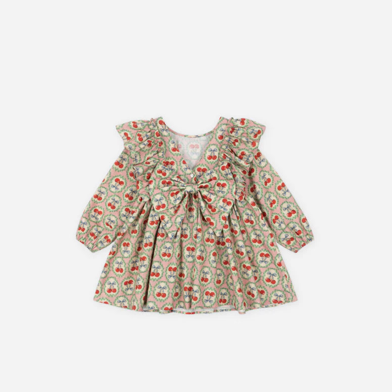 Evia Cherry Bow Dress