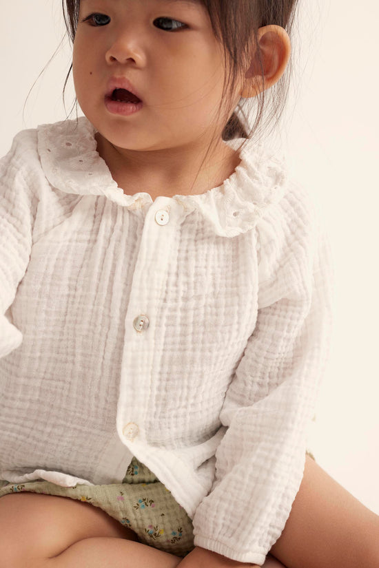 Ivory Soft Gauze Baby Collared Blouse