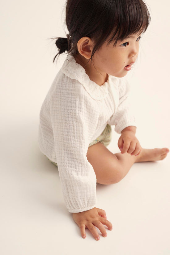 Ivory Soft Gauze Baby Collared Blouse