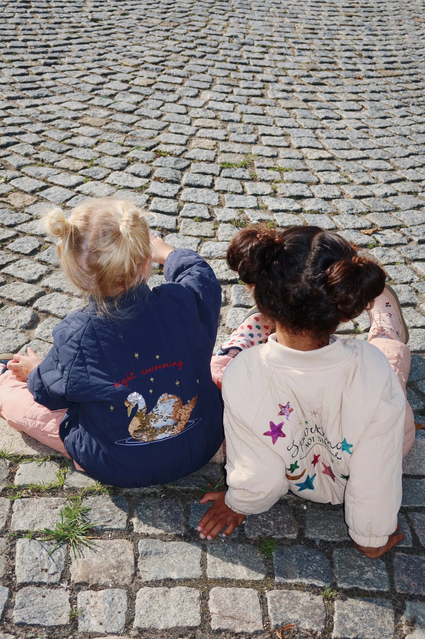 Juno Sequin Bomber Jacket in Navy Swan