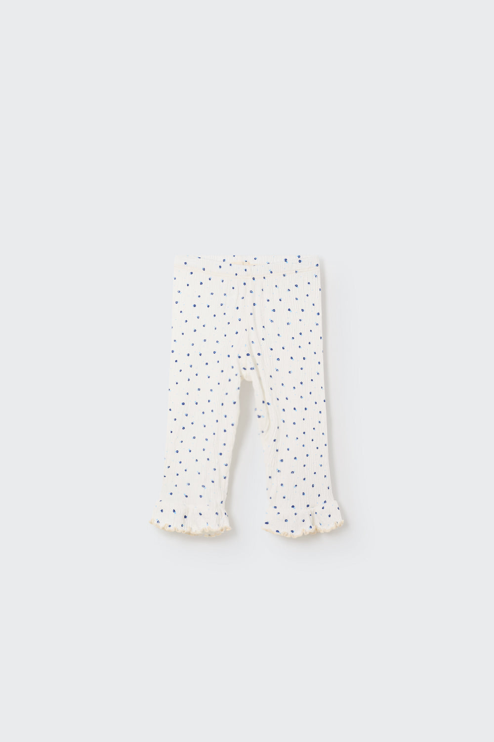 Ivory Blue Floral Gauze Knit Baby Legging