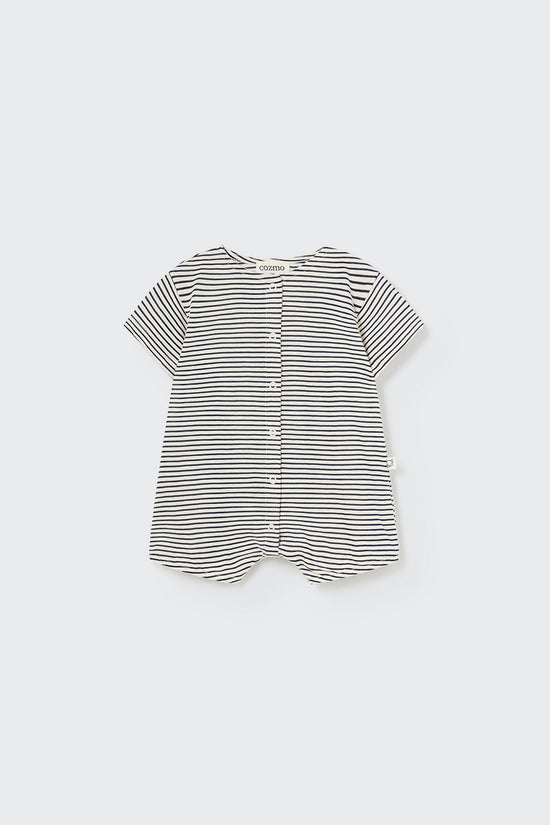 Organic Baby Navy Stripe Jumpsuit