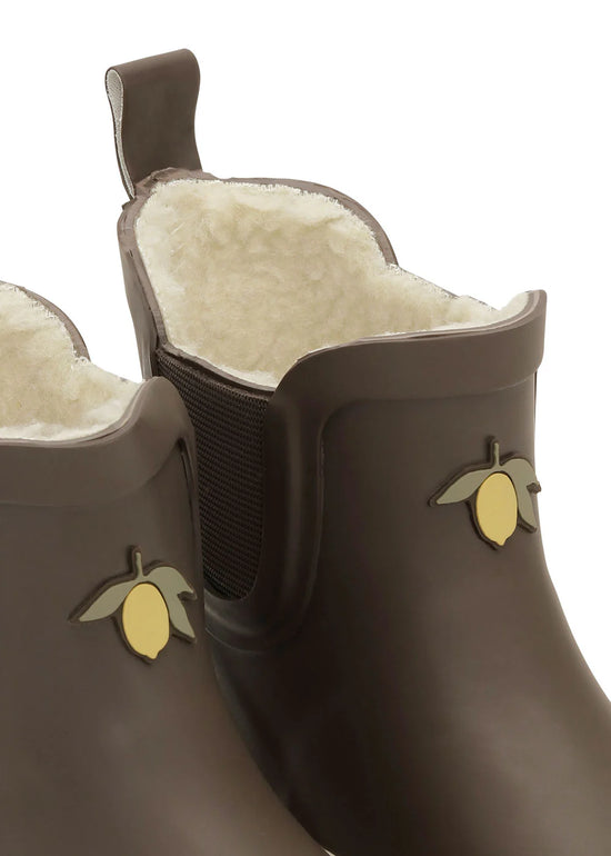 Lemon Fleece Lined Rain Boots