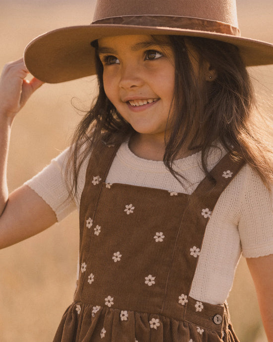 Corduroy Pinafore with Embroidered Florals