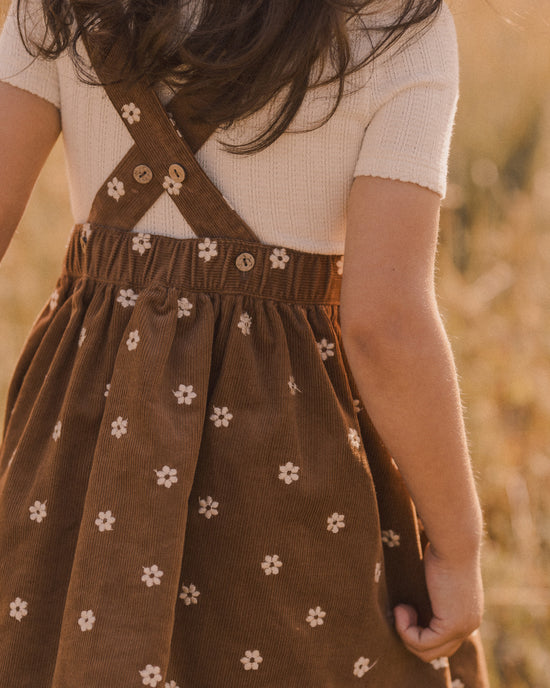 Corduroy Pinafore with Embroidered Florals