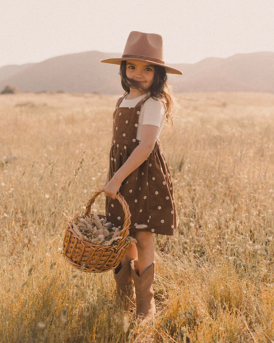 Corduroy Pinafore with Embroidered Florals