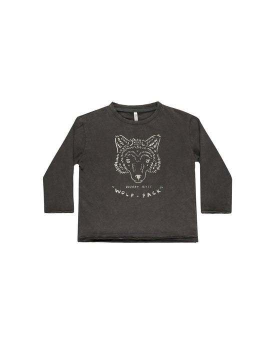 Wolf Pack Raw Edge Long Sleeve Tee