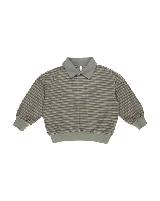 Retro Stripe Collared Sweatshirt