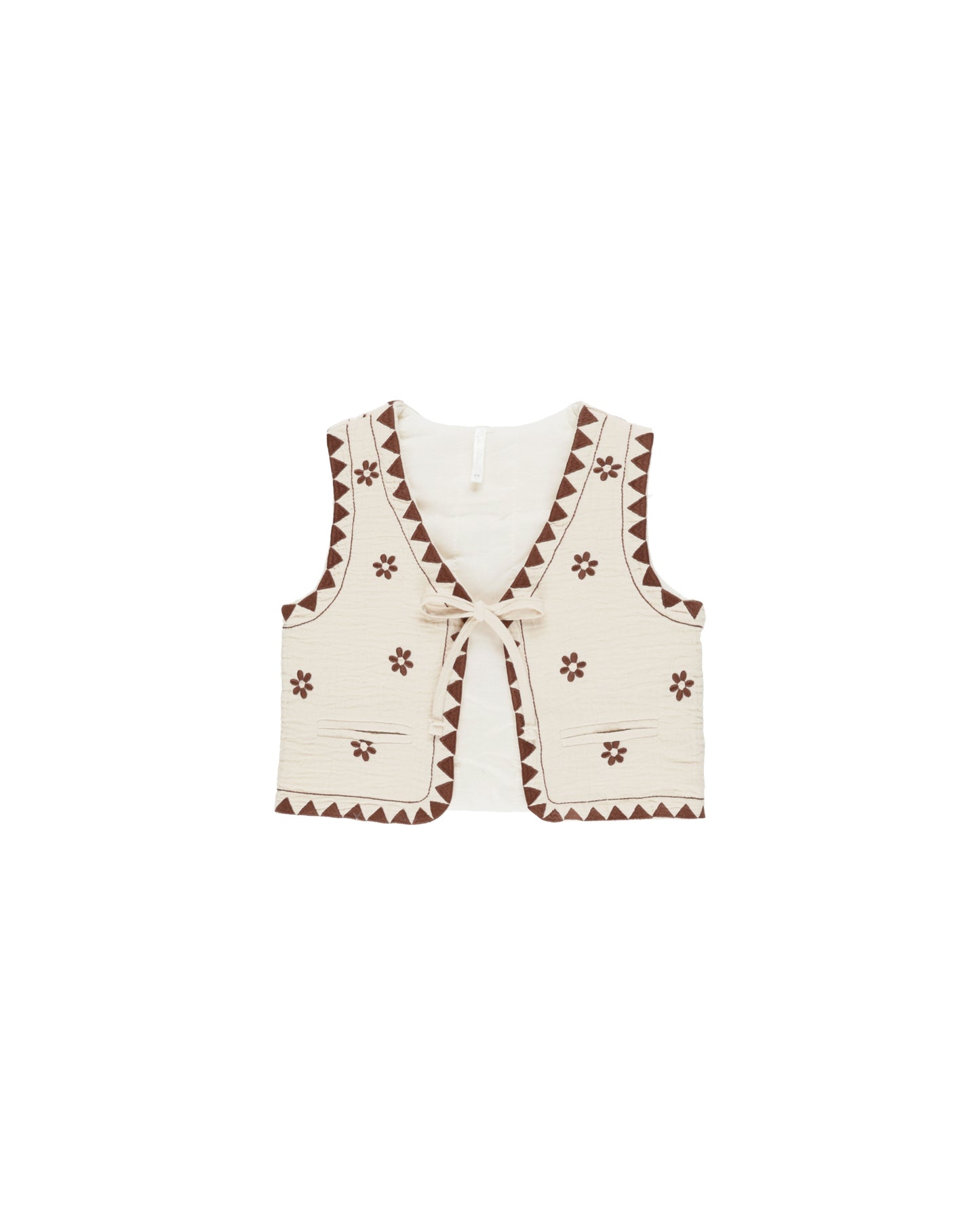 Embroidered Vest in Natural