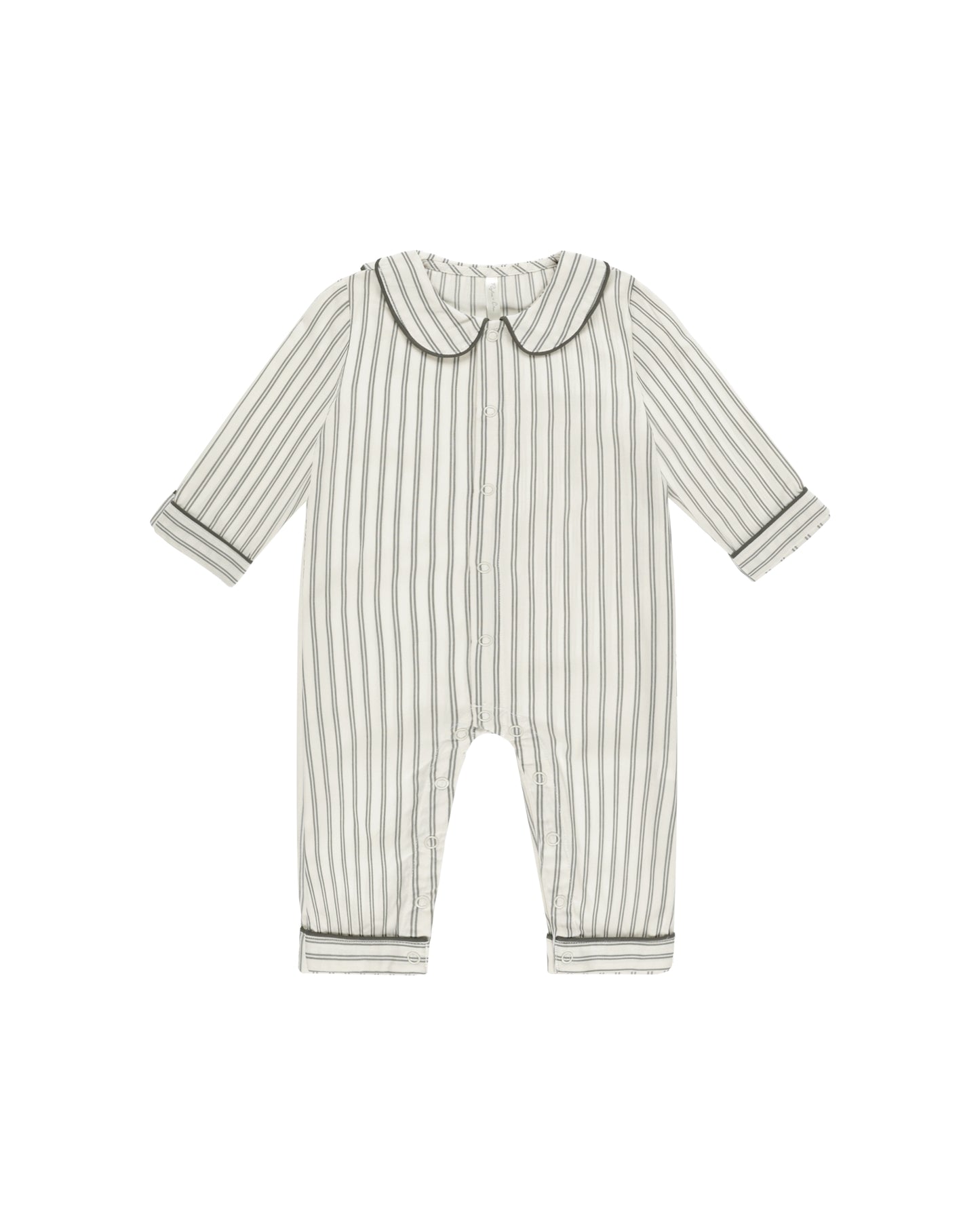 Forest Pinstripe Baby Pajama Romper