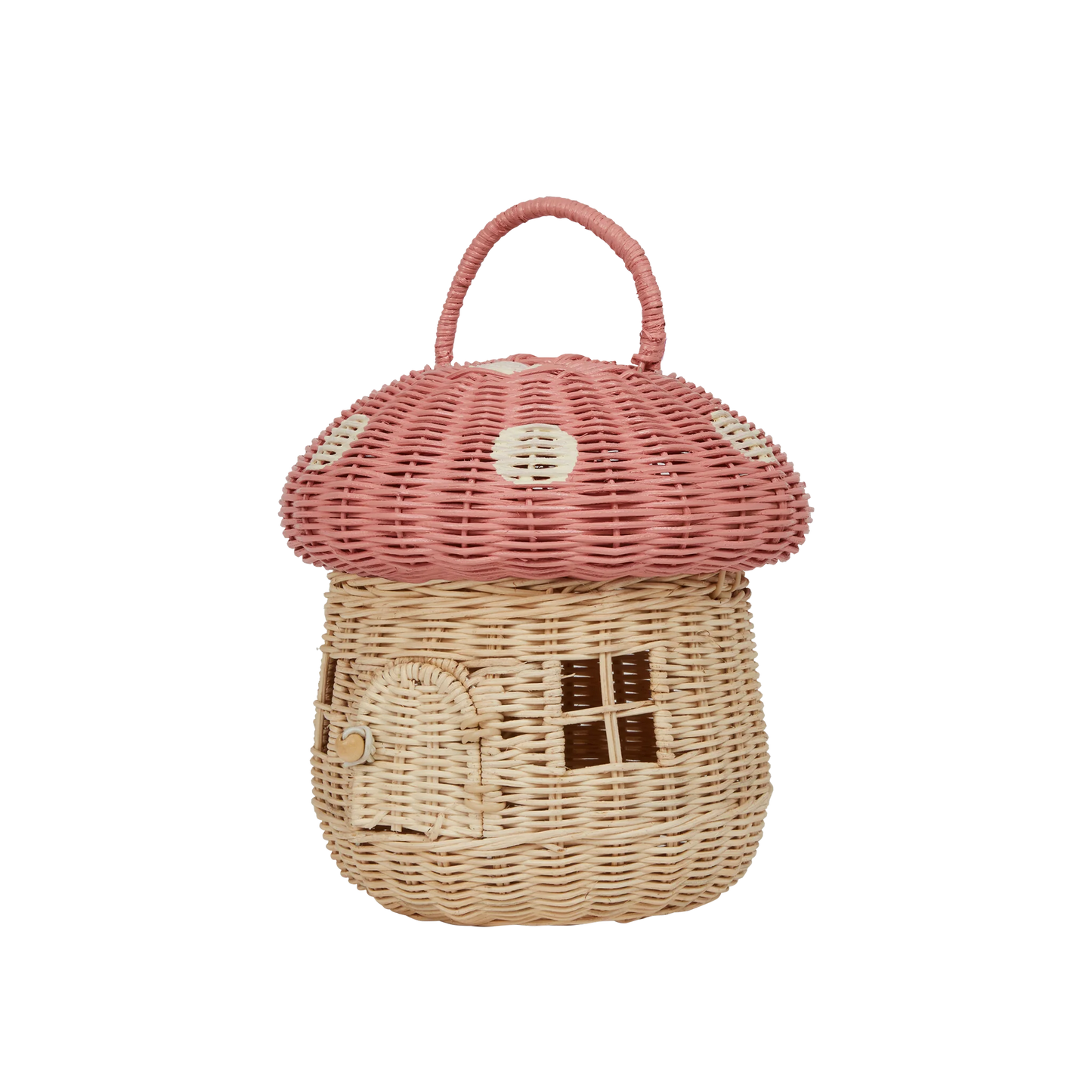 Rattan Mushroom Basket in Musk