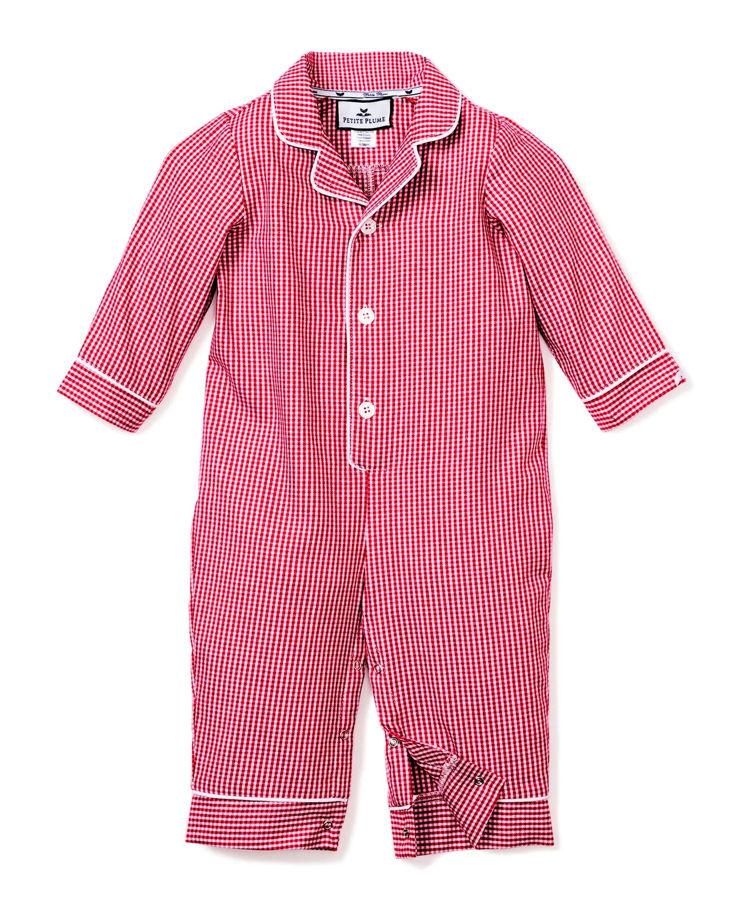 Infant's Red Mini Gingham Romper