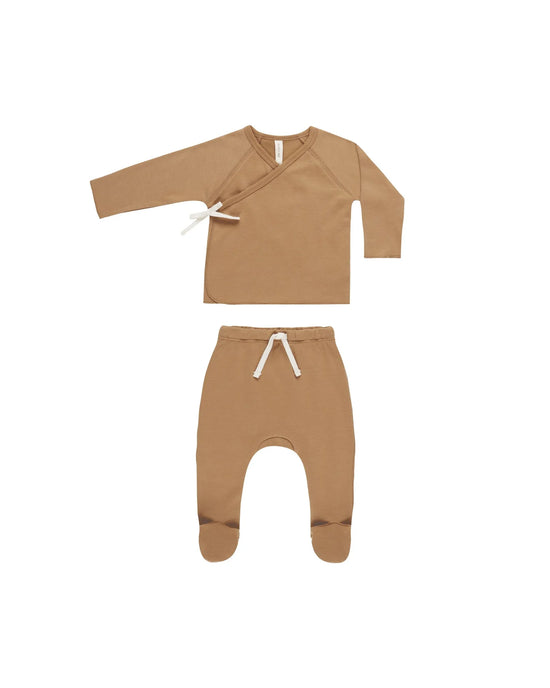 Golden Wrap Top and Footie Set