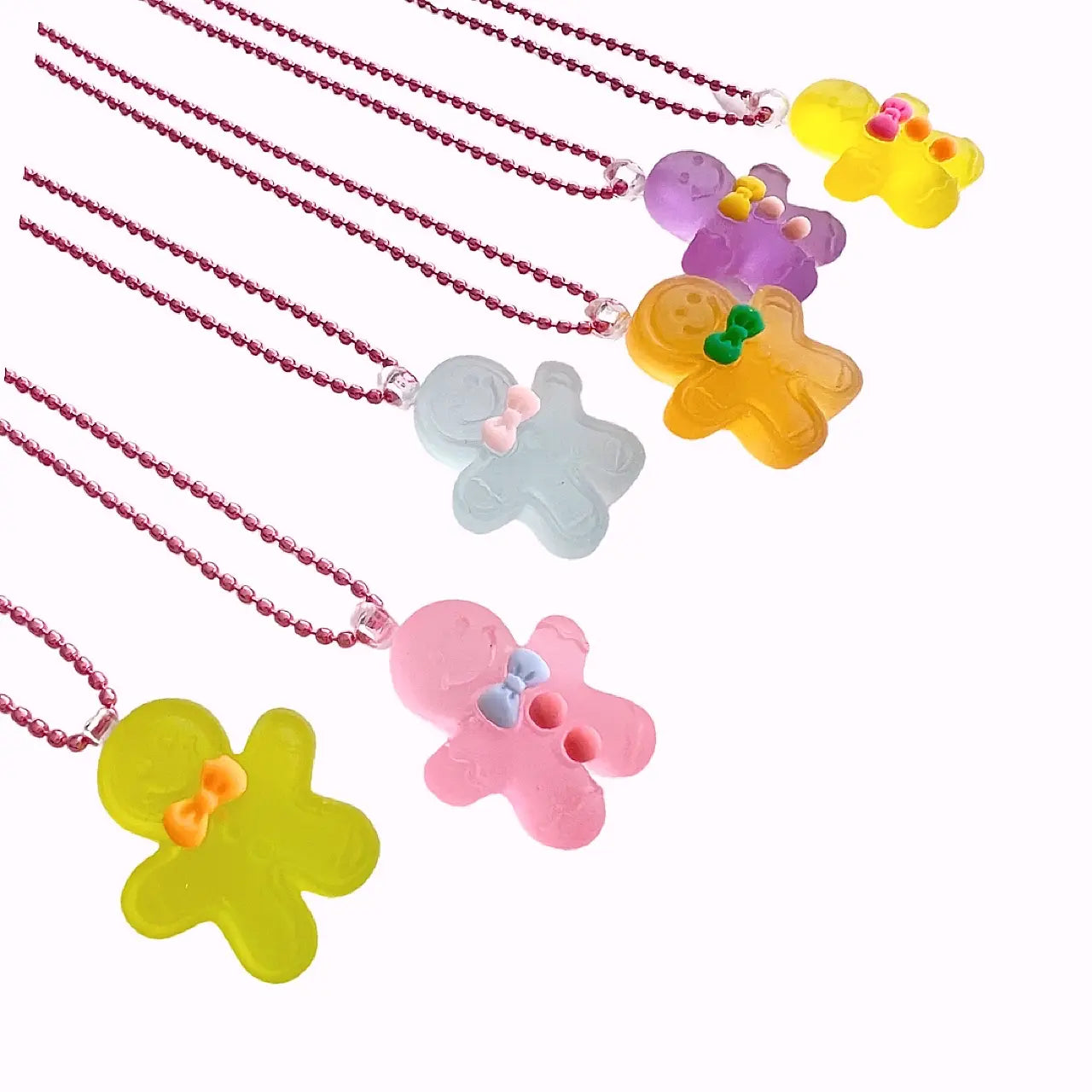 Jelly Gingerbread Kids Christmas Necklace