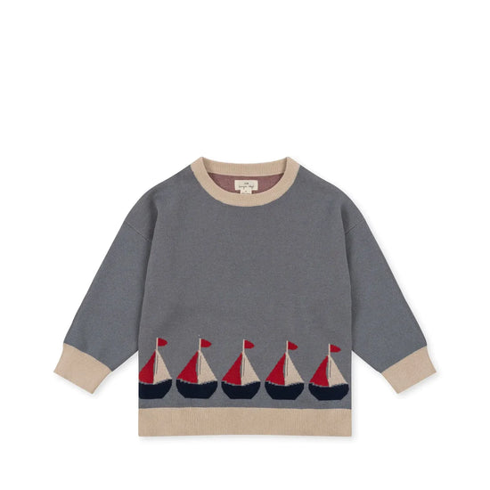 Boys Lapis Knit Sailboat Sweater