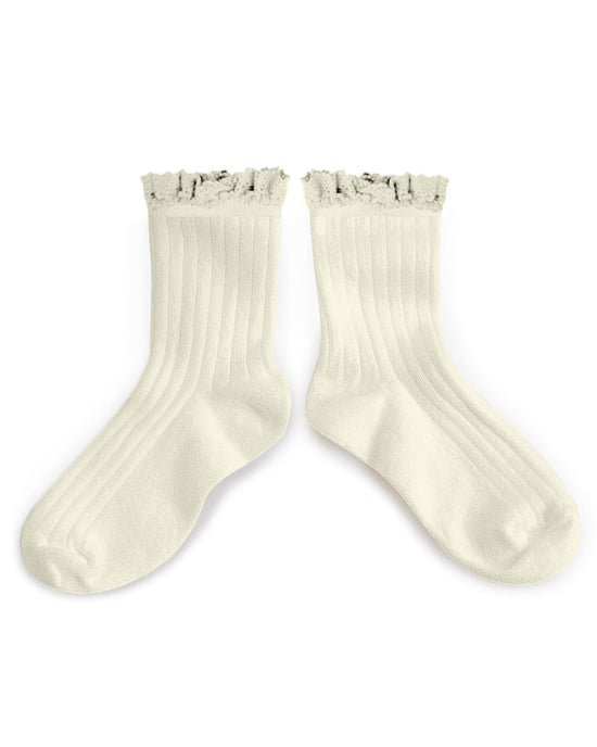 Lili Blanc Sock with Lace Trim