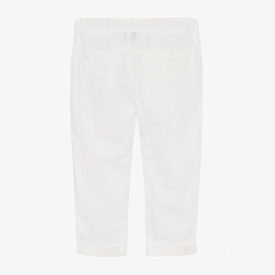 Mayoral Baby Boy White Linen Pants