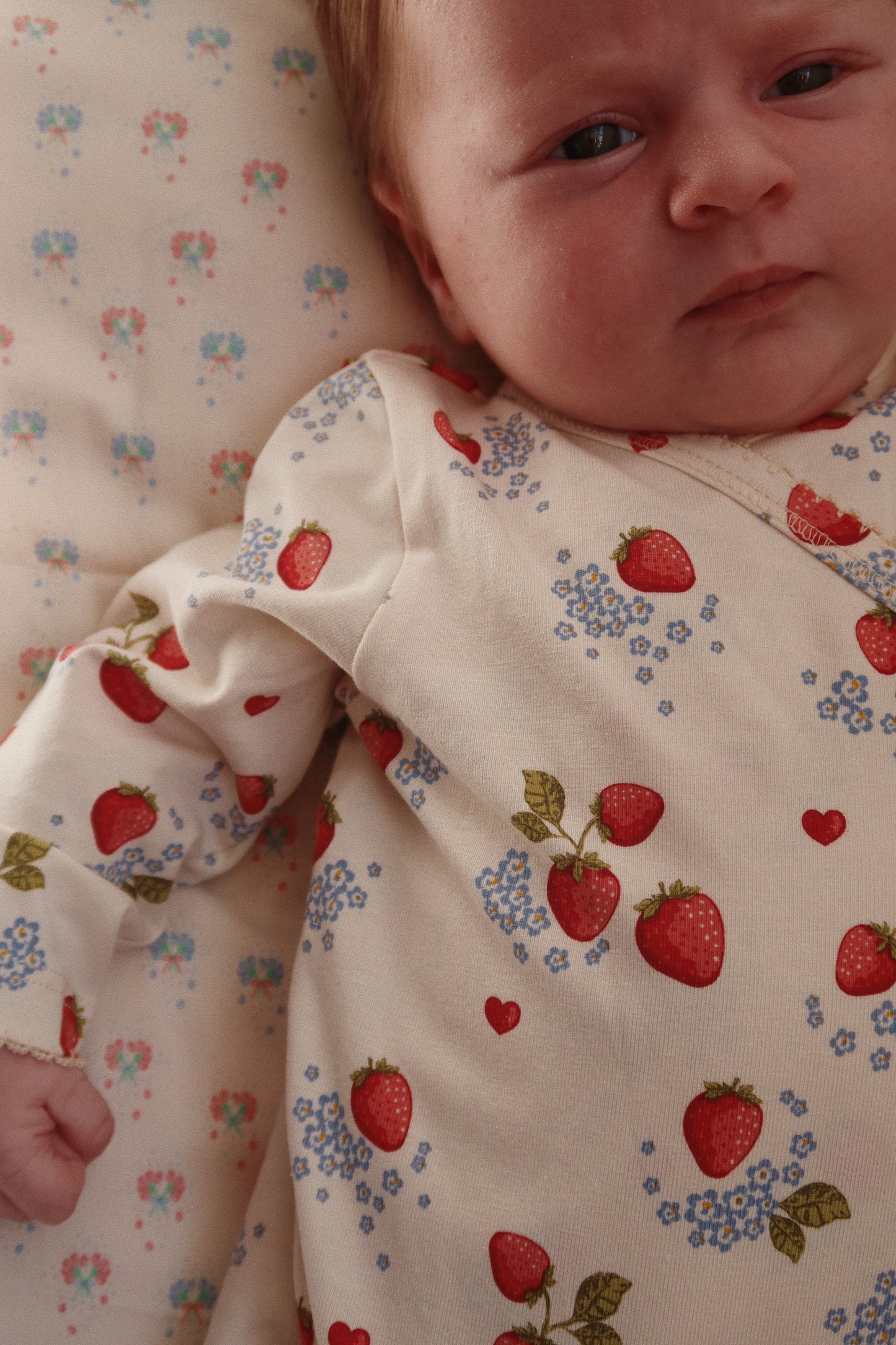 Marmalade Strawberry Print Wrap Onesie