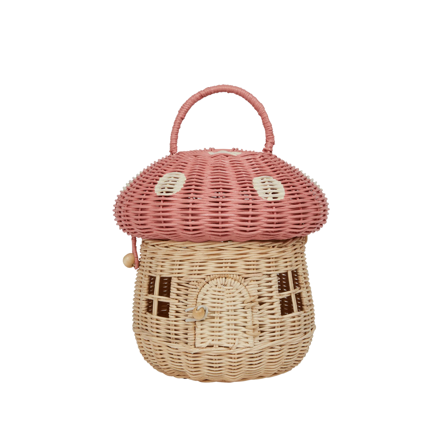 Rattan Mushroom Basket in Musk