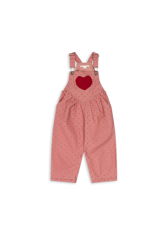 Mahogany Dot Nola Heart Overalls