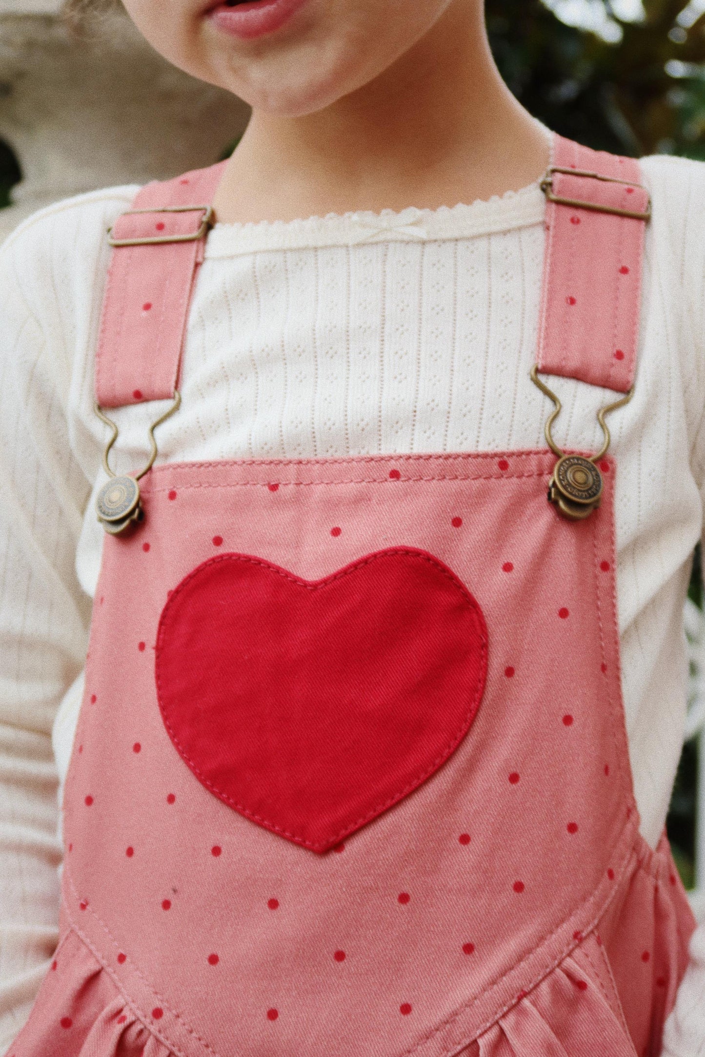 Mahogany Dot Nola Heart Overalls