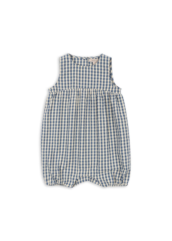 Captains Blue Check Seersucker Romper