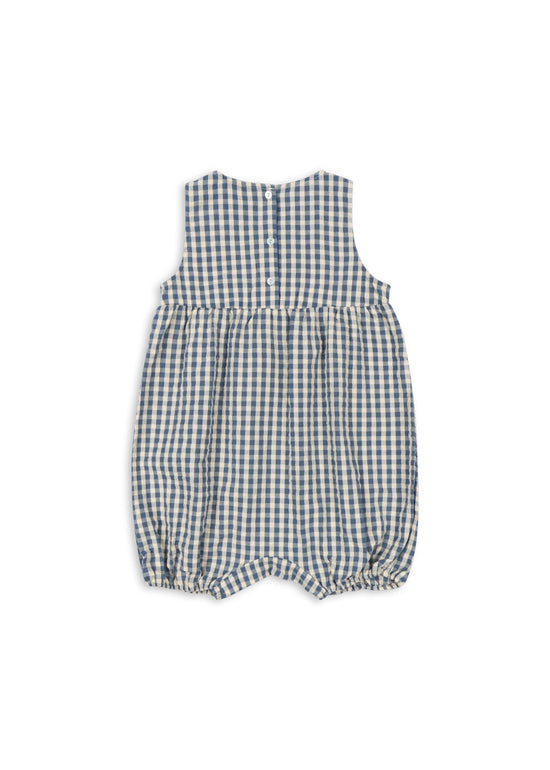 Captains Blue Check Seersucker Romper