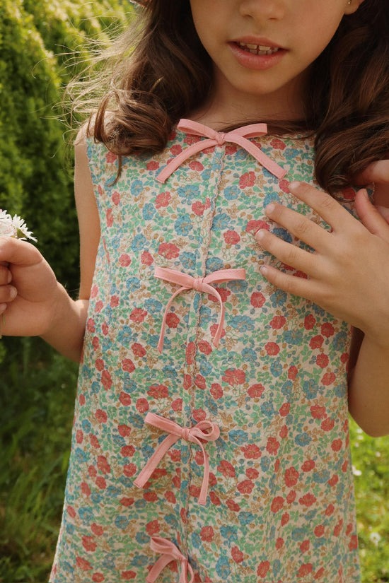 Fiola Floral Print Mini Bow Dress